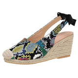 Sandal Shoe Summer Heels Med Clogs Wedge Espadrilles Platform Large Size Suit Female Beige Without Girls Fashion Handmade