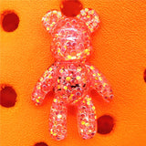 Hard Resin Glitter Cartoon Shoe Charms Accessories Cute Chocolate Bear Shoes Buttons Colorful Sandals Charm