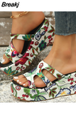 High Quality Shoes Female Rome Wedge Slippers Summer Casual Thick Sole Anti Slip Slippers Comfortable Outdoor Beach