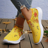 Breakj Women's Shoes Spring Breathable Sports Casual Shoes Water Drill Rainbow Shiny Flying Shoes Thick-Soled Running Women's