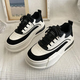 Autumn / Winter New Shoes Women's Niche Design Round Head Single Shoes With Color Thick Sole Increased Casual Sports Board