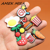 Sale 1pcs Food Series Shoe Charms Carrot Shoe Buckle Accessories Pineapple Shoe Decorations fit Croc JIBZ Kid's X-mas