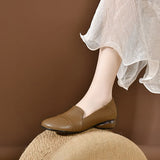 2024, Simple Temperament Low Heel Round Head Flat Shoes Women's Work Shoes Soft Skin Shallow Mouth Small Single Shoes Women's Four Seasons