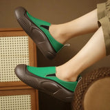 Spring and Autumn New Round Head Colored Outwear Fashion Women's Flat Shoes Comfortable Thick Sole Single Shoes