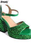 Platform Chunky Heels 2023 Summer Woman Sandals Great Quality Lady Office Sexy Party Woman Wedding Shoes