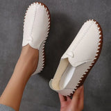 New Spring Ladies Flat-soled Elderly Shoes Retro Loafers Black Women's Shoes Fashion All-match Temperament Shallow