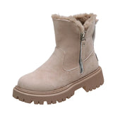 Breakj Boots 2023 Winter New Velvet Women's Shoes Warm Boots Cotton Shoes Large Size Women's