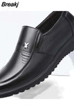 Business Casual New Men's Leather Patent Leather Shoe Breathable Soft Bottom Middle-Aged and Elderly Dad Dress Shoes