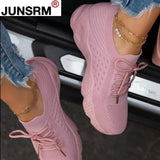 Women's Breathable Shoes Sneakers 2021 New Mesh Lace-up Fashion Women's Casual Shoes Outdoor Running Sneakers Vulcanized