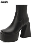 Over The Knee High Boots 2023 Brand Design Zipper White Black Fashion Motorcycle Boots Sexy Party Walking Comfy