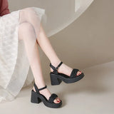 Breakj Sandals Women 2025 New Summer Wear A Word With Coarse Heel Toe Fashion