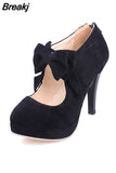 2023 dropship Big Size 30-48 Fashion High Heels Pumps shoes women Spring Summer Bowtie Wedding Party Women Shoes