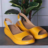 Fish Mouth Women's Sandals Loose With Wear-Resistant Low-Heeled Women's Shoes Large Flat