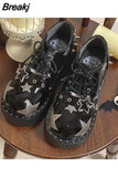 High Heels Y2k Shoes 2023 Summer Hot Star Graffiti Women Shoes On Platform Punk Gothic Lolita Mary Jean Platform