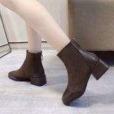 Breakj Net Red New Fashion Short Boots Women In The Back Zipper British Style Martin Boots Skinny Boots Naked