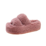 Breakj Tide Slew Soft 7Cm External Wear Hairy Slippers Women Flat-Bottom One-Word Drag Autumn New