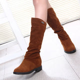 And Winter New Fashion Grinding Sleeves In The Boots Women's Boots Low And Waterproof Table Knight Boots Large Size Martin