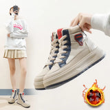 Breakj Velvet High Top Snow Boots Female 2024 Winter New Student Ins Korean Version Warm Leisure Platform Cotton Shoes