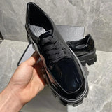 New Liu Wen-Song Cake Thick Bottom To Increase The College Wind English Round Head Shallow Mouth With Jk Small Leather Shoes