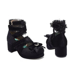 Platform Lolita Shoes Women 2022 Loli High Heel Woman Pumps Cross Bandage Girls Kawaii Cosplay Girl Mary Jane Shoe JK