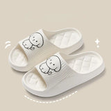 Women's Slippers 2024 Summer Couple Bathroom Platform Non-Slip Home Puppy Cartoon Flip Flops Indoor Outdoor Men Slides
