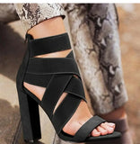 2022 New Style Fashion Ladies Summer Sexy High Heel Party Shoes Ladies Open Toe Thick With Women's High Heels