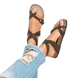 Breakj Summer Size Sandals Softwood Under-Rome Casing Belt Buckle Around Sandals