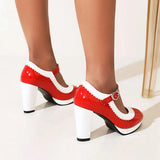 10 Colors Large Size Women Strap Pumps Patent Leather Platform Spike High Heels Round Toe Party Wedding Shoes Bridal