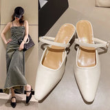 Breakj Spring And Summer New Bag Head Half Slippers Women's Fashion Side Shallow And A Word With Cold