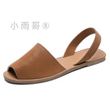 Breakj Flat-Bottomed Deed Sandals Women 2023 Summer Fish-Billed Beef-Shoe Fisherman's Shoes