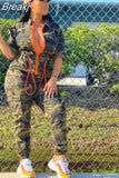 Plus Size S-5XL Camouflage Jumpsuit Women Cargo Pants Pockrts Zipper Street Playsuits Fashion Autumn 2023 Outfit