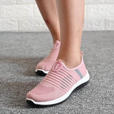 Flat Shoes Knit Woman Casual Slip On Vulcanized Shoes Female Mesh Soft Breathable Women's Footwear For Ladies