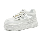 Breakj Sports Shoes Fashionable Shoes Women's Shoes Splicing Color Versatile Thick Sole Comfortable Wear German Shoes Small White