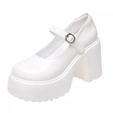 Chunky Platform Pumps Women New Buckle Strap Super High Heels Mary Jane Shoes Woman Goth Thick Heeled Party Lolita