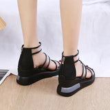 Drop Shipping 2022 New Summer PVC Sandals Platform Women Chunky Heel Outside Feet Shoes Summer Back Zipper High
