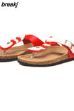 Fashion Cork Flip Flops Slippers 2023 New Women Summer Beach Casual Buckle Outside Non-slip Slides