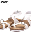 Fashion Cork Sandals 2023 New Women Casual Summer Beach Gladiator Non-slip Buckle Strap Sandalias