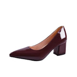 Shoes Women 2023 Pointed Shallow Mouth Shoes Women's Thick-heeled Fashion Shoes Plus Size 43 Zapatos Para