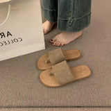 Flat-Bottomed With Toe Slippers Women Wear The New Summer 2025 Summer New Fashion Leisure Beach