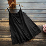 Vintage Lace Crochet Tops Women's Spaghetti Strap Blouses ZANZEA 2022 Casual Summer Floral Tunic Female Chemise