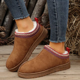 Breakj National Wind Fashion Snow Boots Women's Shoes Half-Dragging Cotton Shoes Autumn And Winter Indoors And