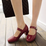 2021 Autumn Mary Jane Women's Pumps Shoes Loafers Leather Vintage Japanese Style Girls Student College Costume Casual