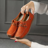 Leather Women's Casual Shoes Lace Up Flats Sneakers Luxury Brand Ladies Moccasins Designer Loafers Women Chaussures
