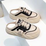 Breakj 2024 New Foot Pedal Sandals Women Wear Ins Tide Thick Platform Sandals Retro Casual Beach