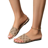 Breakj Head A Character Type Flower Flat Bottom Slippers Female African Fashion A Foot Pedal Home Slippers Female