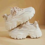 Breakj Dad Shoes Women 2025 Summer Fashion Round Head Thick Bottom Low Help Wheat Spike Sneakers Korean Version Of Casual
