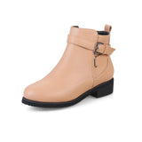 Breakj And Winter Martin Boots Round Head Short Tube Women's Low Heel Square Heel Super Size Size 32-48 Women's Boots