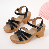 Breakj Head Thick And One-Word Sandals Women In The Spring Of 2025 New Round Head Simple Fashion Sandals