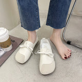 Vintage Literary Marichen 2024 Spring Doudou Shoes for Women Non-slip All Flat Flat Casual Small White