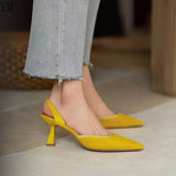 2021 Women High Heels Brand Pumps Shoes Pointed Toe Slingback Summer Sexy Zapatos De Mujer Plataforma Sandales Sapatos